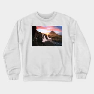 Kirkjufell Mountain Painting Crewneck Sweatshirt